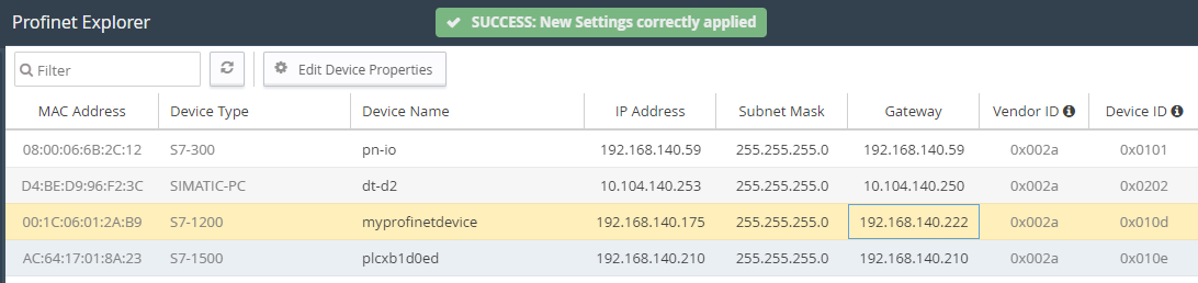 Profinet Explorer in the Ewon device