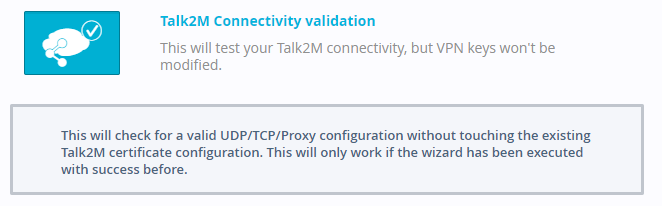 Connectivity test to Talk2M