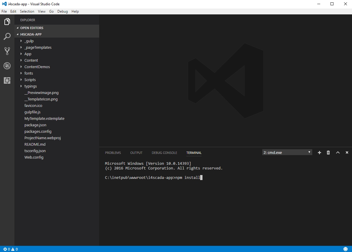Using the i4scada App template with Visual Studio Code